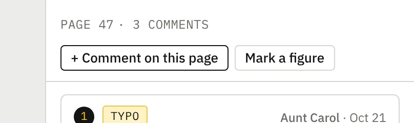 The two buttons above the comment list